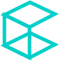 Abstract geometric shape resembling a three-dimensional wireframe cube.