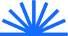 Blue sunburst icon with eight rays