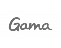 Gama brand logo in gray cursive font.