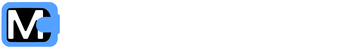 MegWallet logo showing the blue outline of a wallet encasing a white letter M. 