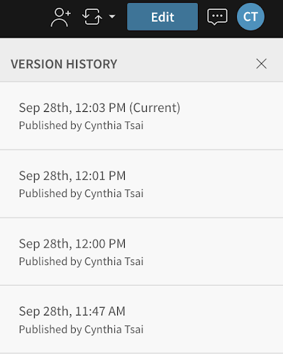 version history