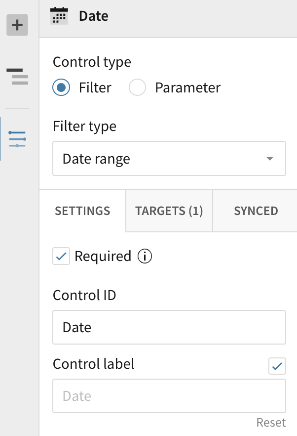 A screen with a date range filter.