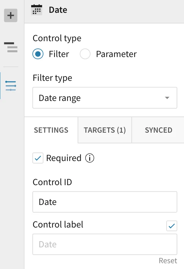 A screen with a date range filter.