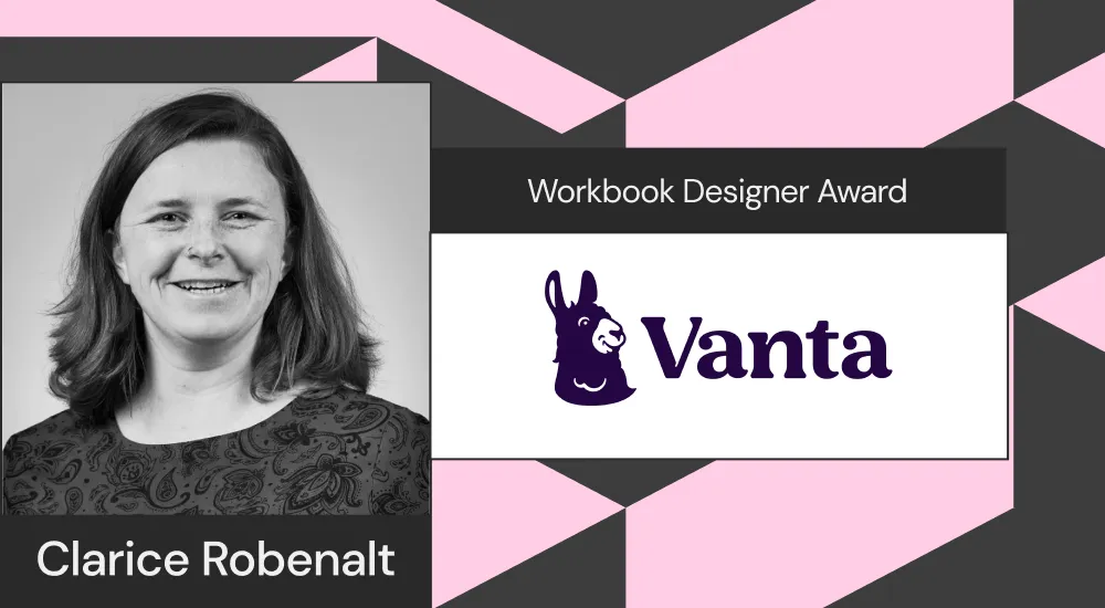 Senior Analytics Engineer Clarice Robenalt is the winner of Sigma's Workbook Designer Award.