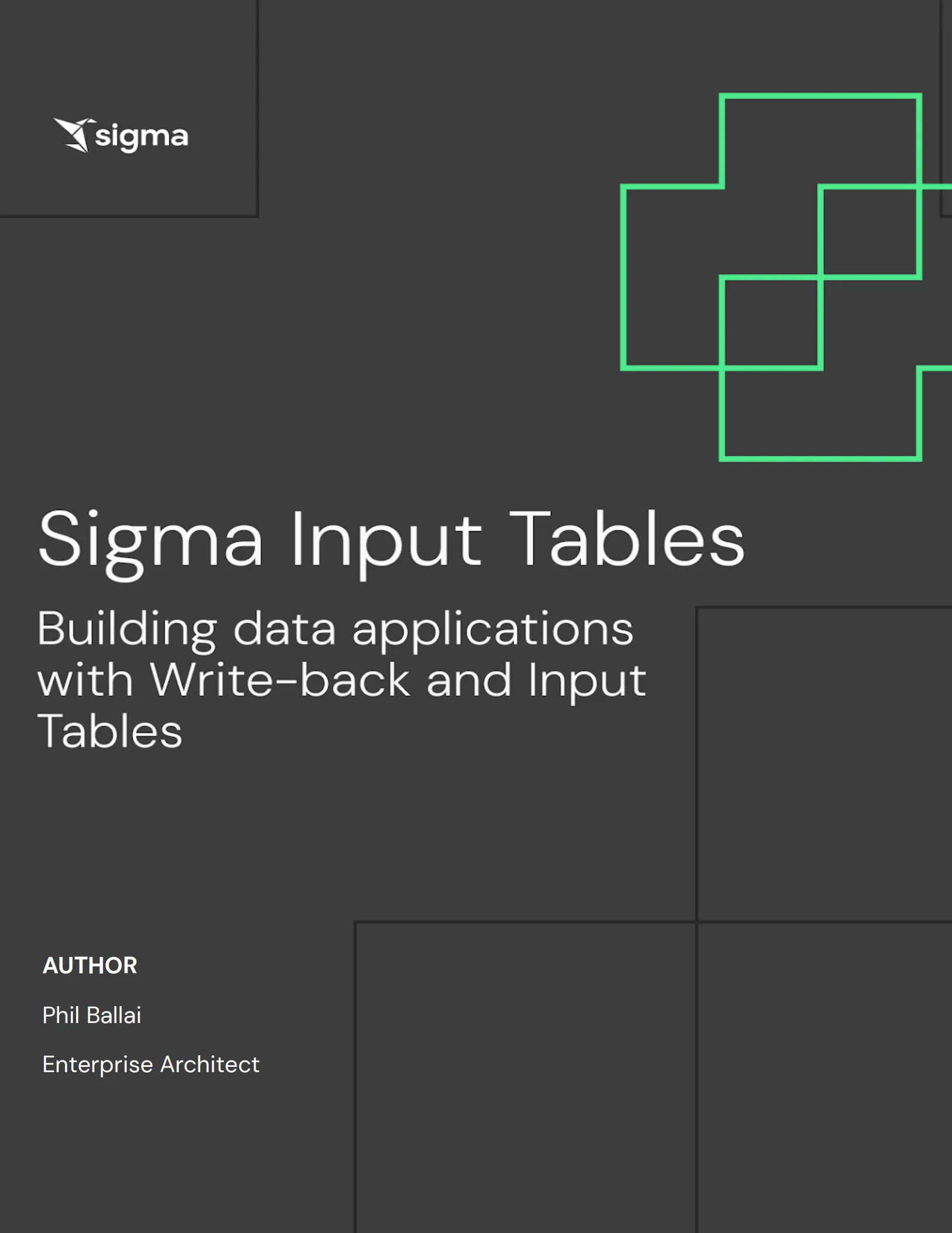 Sigma Input Tables: Building data applications with Write-back and Input Tables