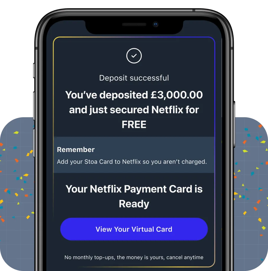 Stoa successful deposit mobile screen