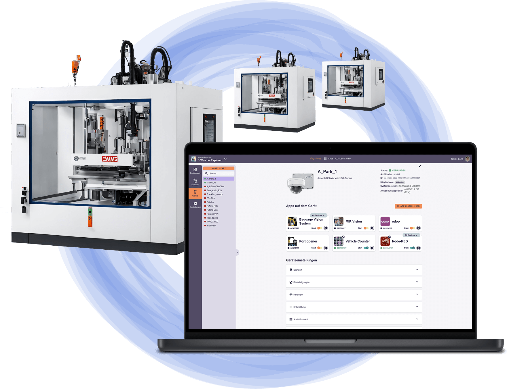 Fleet management and dashboards for industrial devices