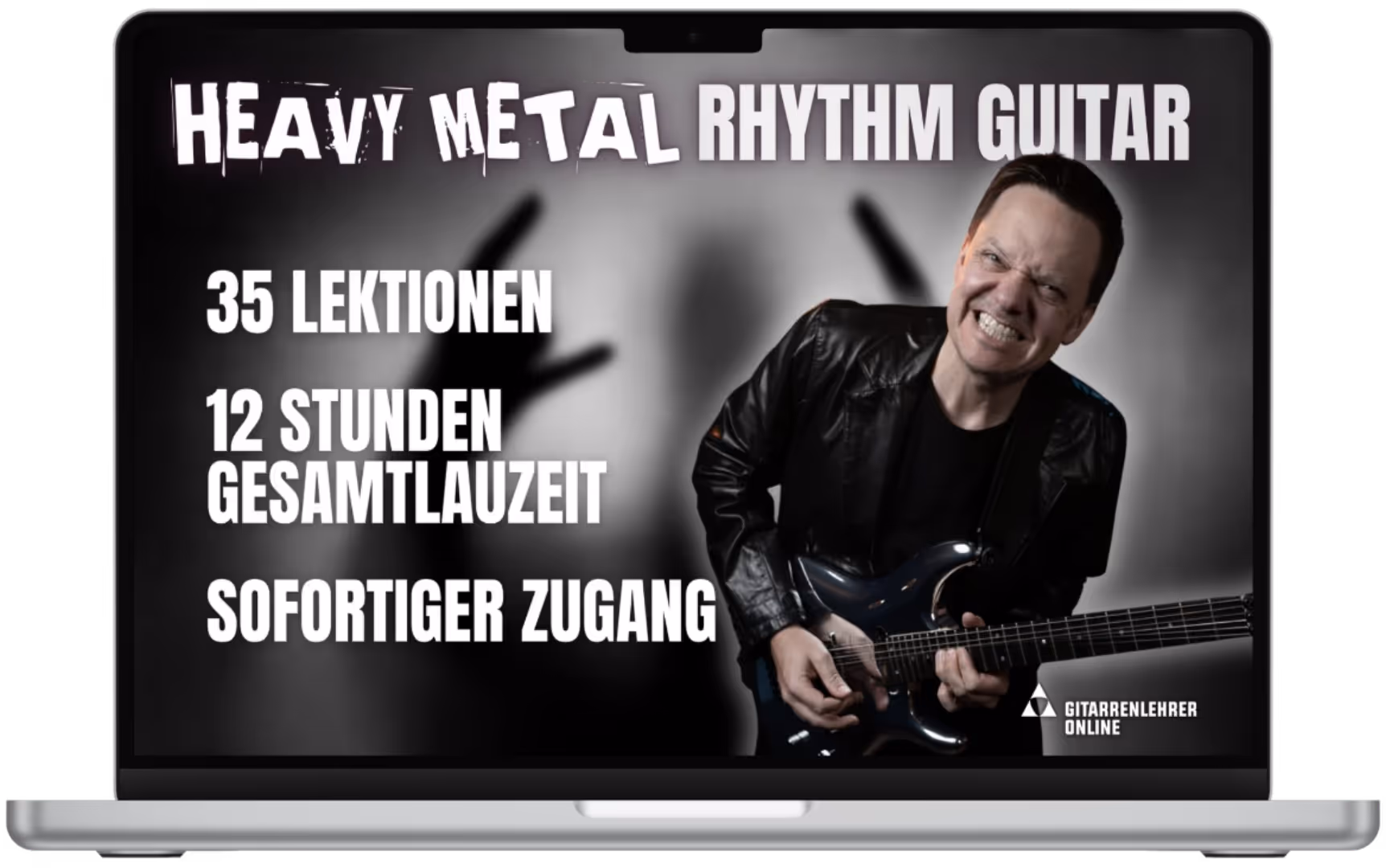 Macbook Mockup: Heavy Metal Rhythm Guitar