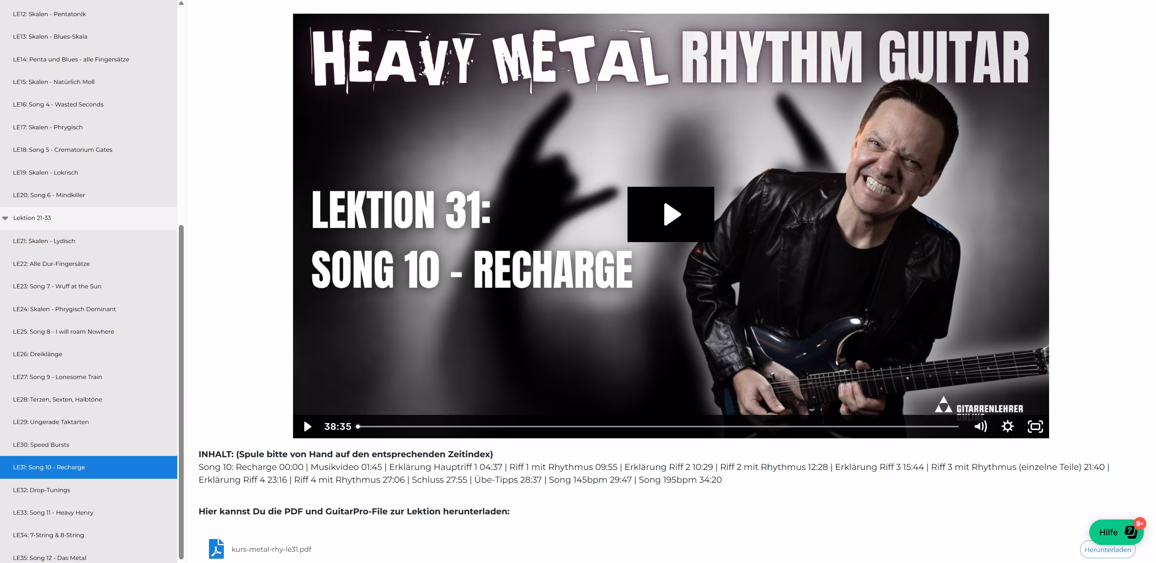 Screenshot aus dem Kurs Heavy Metal Rhythm Guitar #2