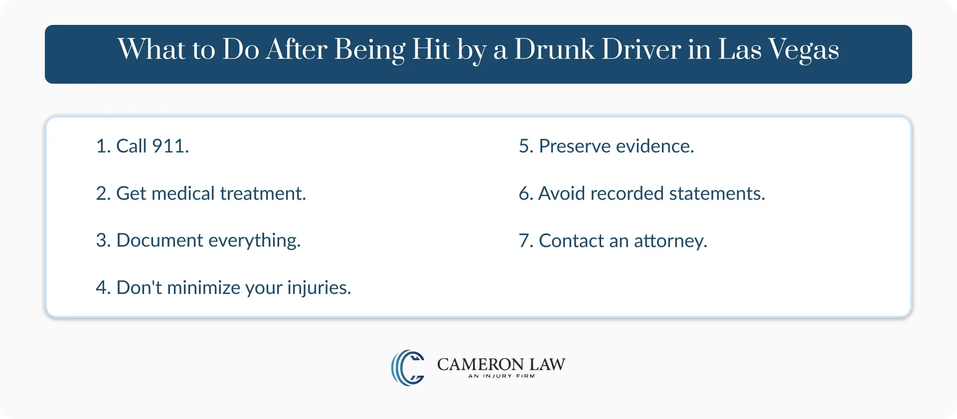 Steps to take after a drunk driving accident in Las Vegas