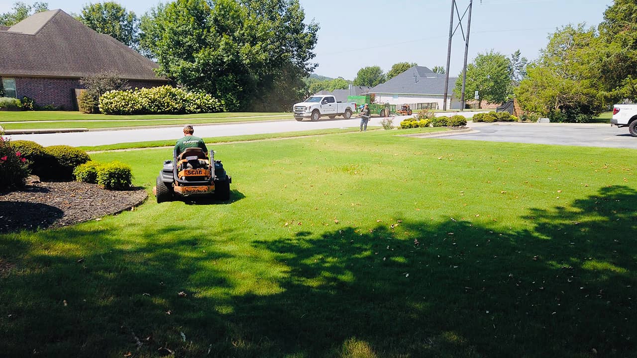 Commercial and Residential Lawn Maintenance by Platinum Landscape near me in northwest Arkansas.