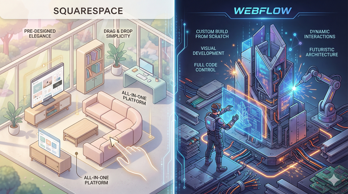 Squarespace vs. Webflow 