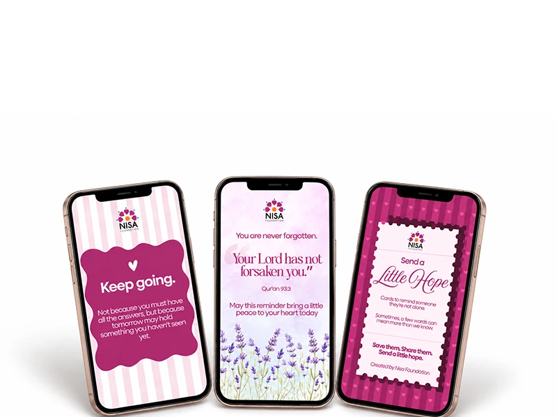NISA Foundation Little Hope campaign featuring inspirational Islamic messages and digital cards