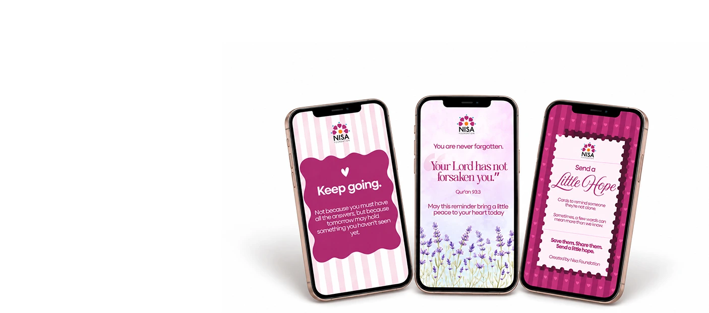 NISA Foundation Little Hope digital cards featuring uplifting Islamic messages for sharing
