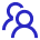 Icon of two simple blue human figures representing a collaborator or team member.