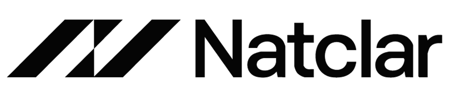 Natclar company logo featuring stylized initials in a geometric design next to the company name.
