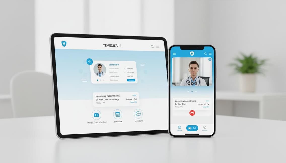 Telemedicine application on tablet and smartphone