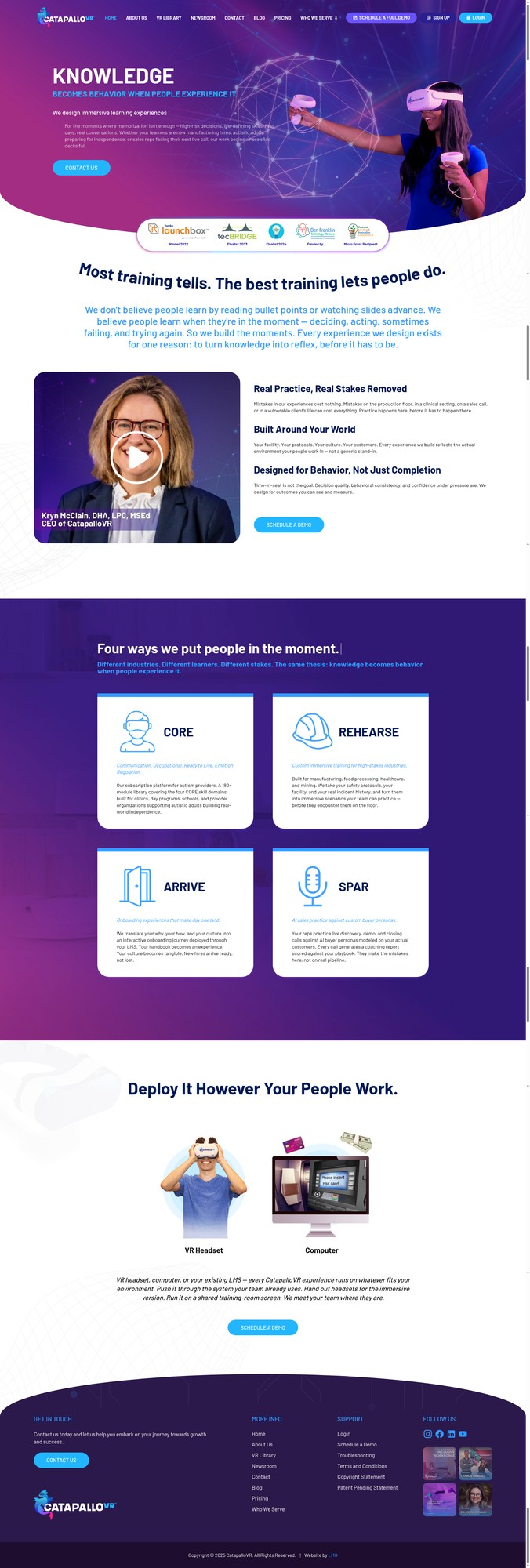 VR Learning Platform Website Development