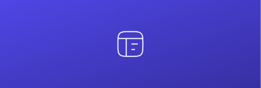 White outlined square logo with a T and F on a purple to blue gradient background.