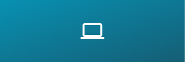 White laptop icon centered on a blue gradient background.