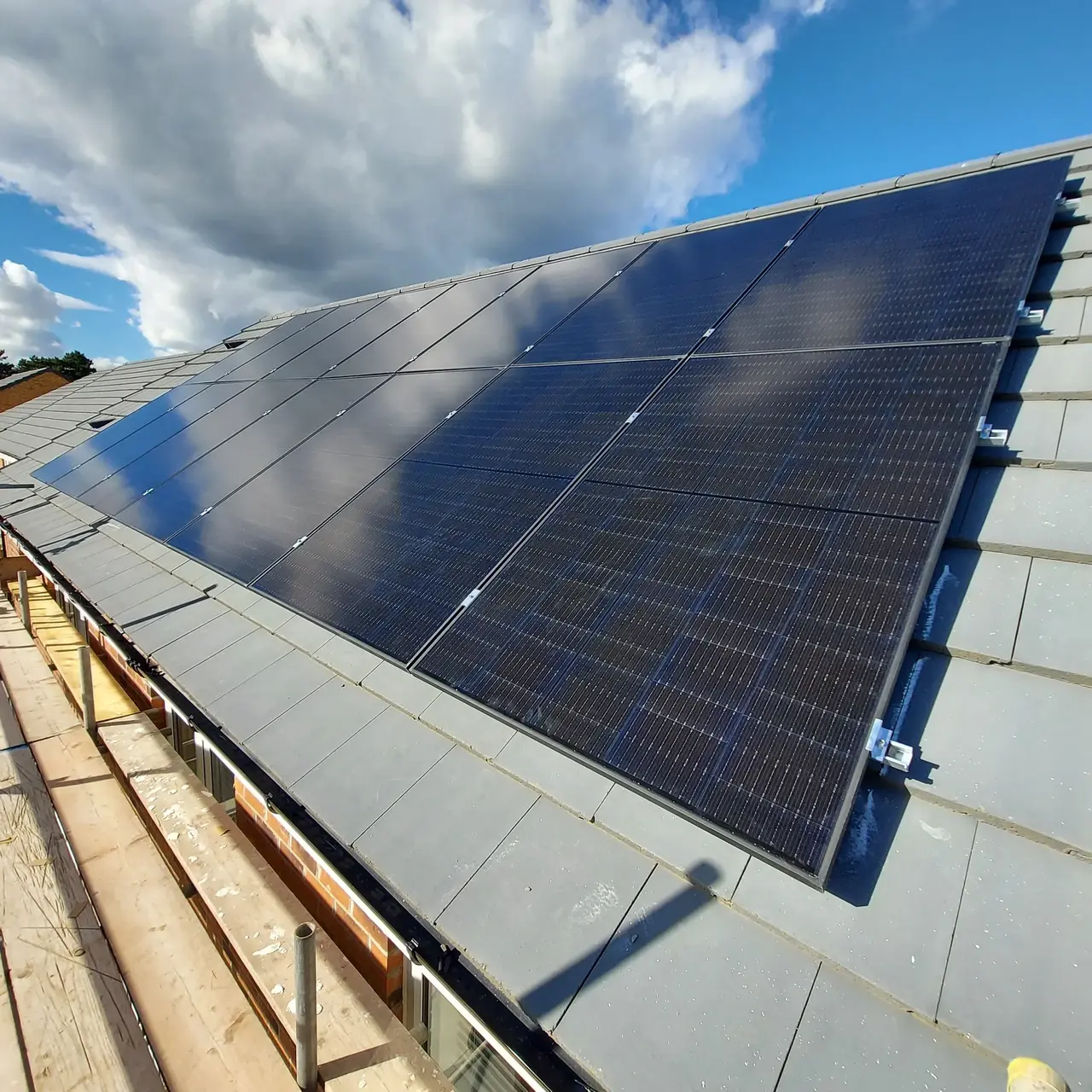 solar panels on a commercial building's roof