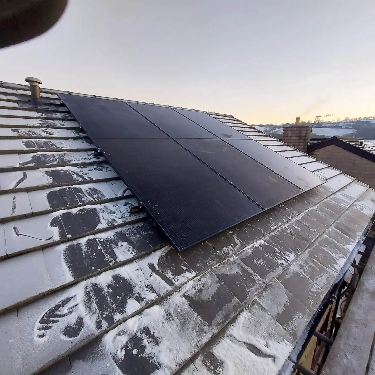 solar panels on a house roof