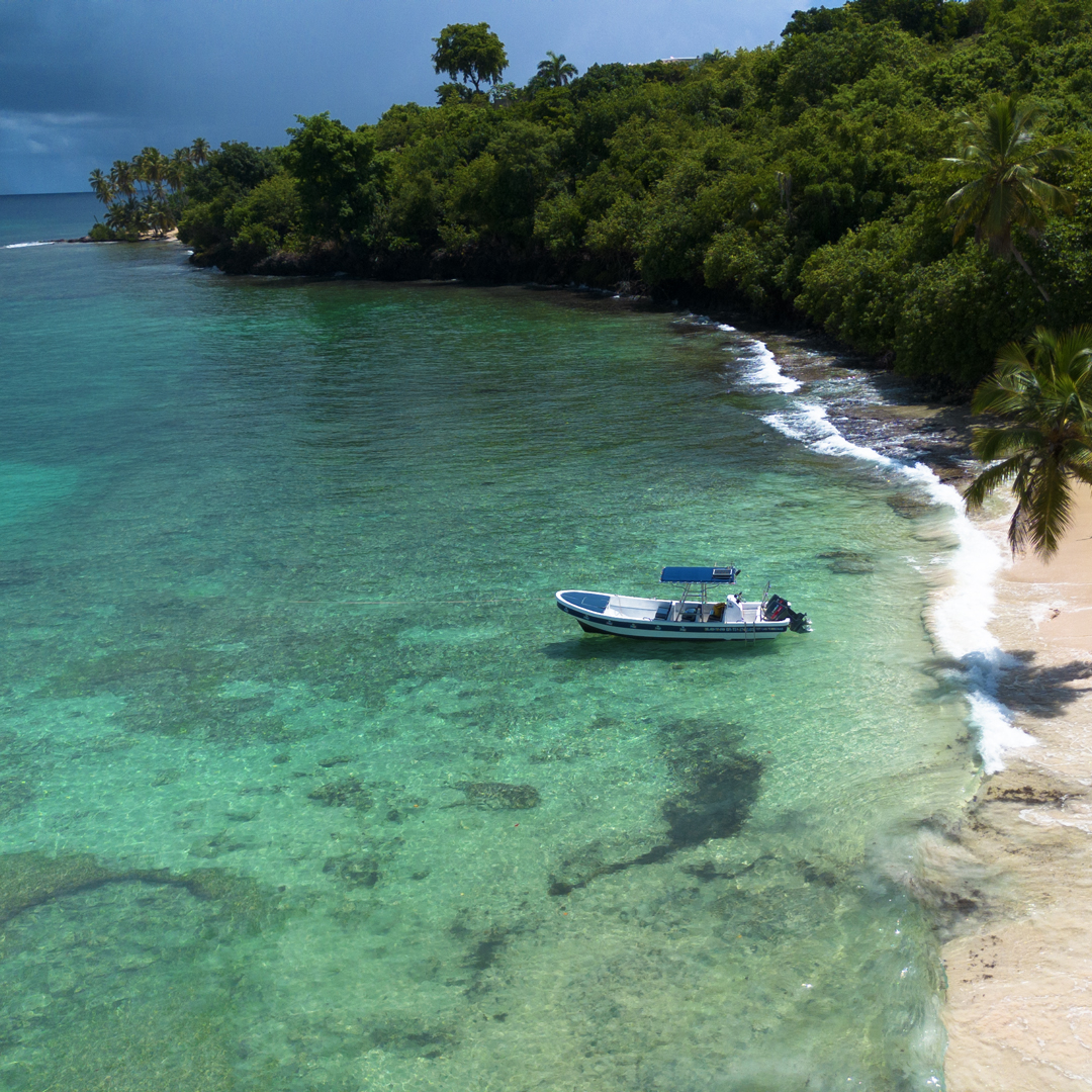 Jolie Playa boats at sea near Las Terrenas, Dominican Republic