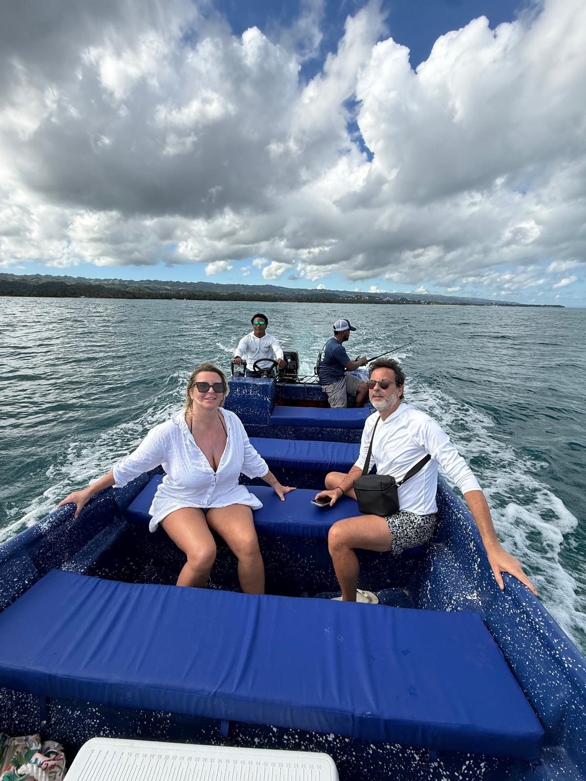 Guests aboard a Jolie Playa boat during an excursion in Las Terrenas