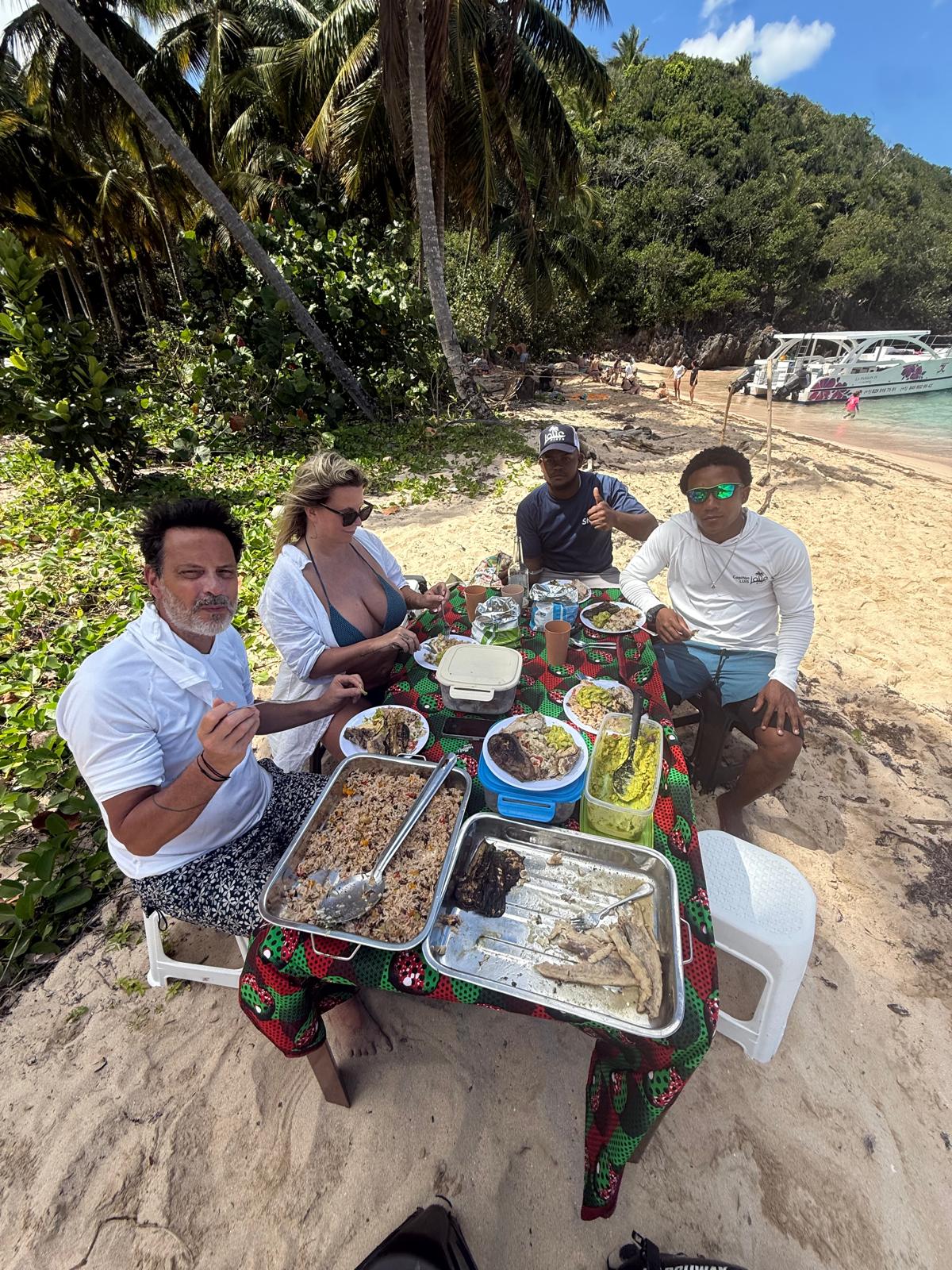 Jolie Playa boat excursion moment on the water in Las Terrenas, Dominican Republic