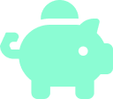 Icon image of a piggy bank