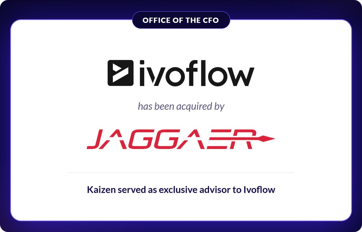 Ivoflow has been acquired by JAGGAER. Kaizen served as exclusive advisor to Ivoflow.