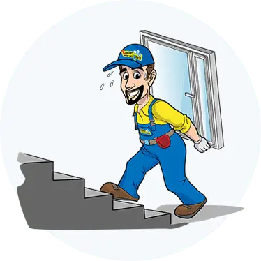 Ilustración del proceso de instalación de una ventana