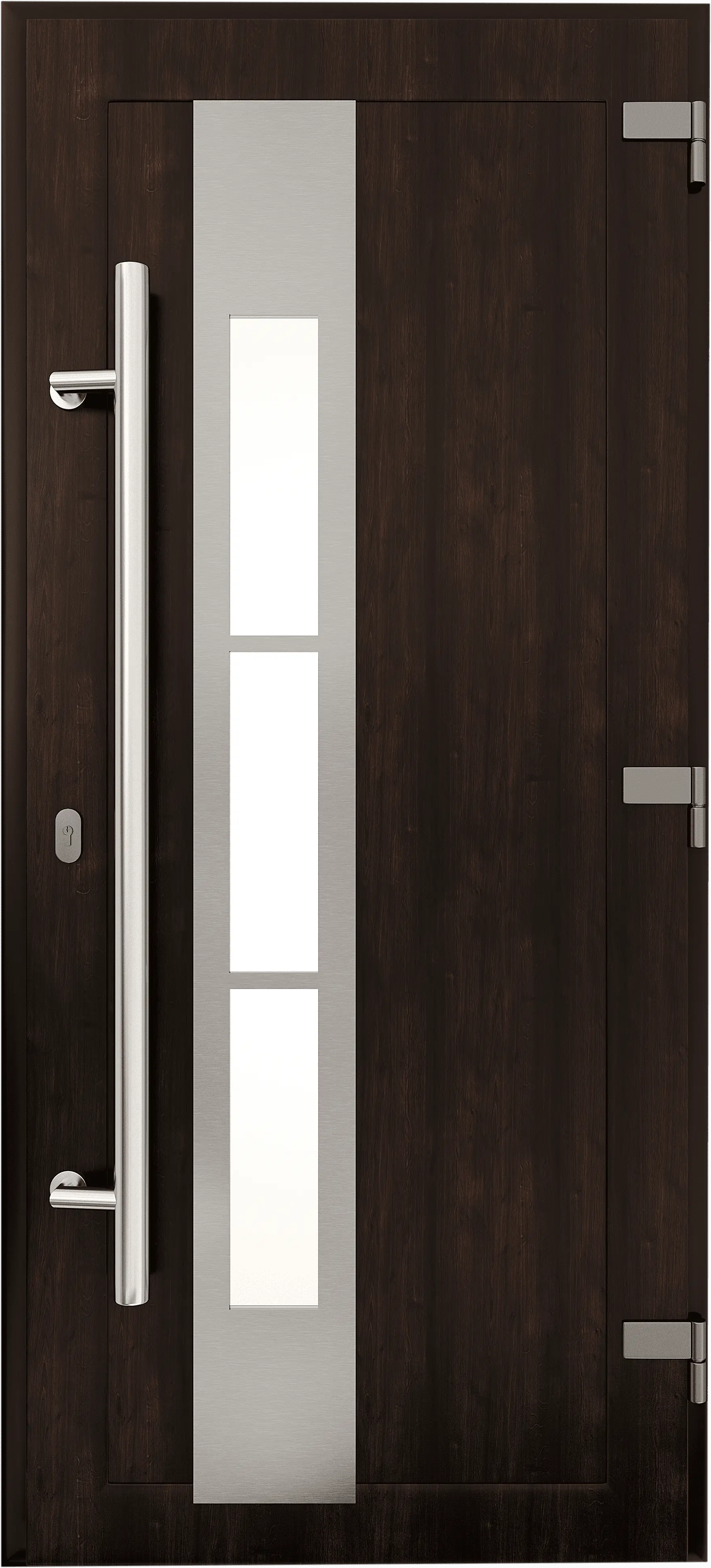 Puerta de PVC color wengué instalada en una vivienda de Valencia