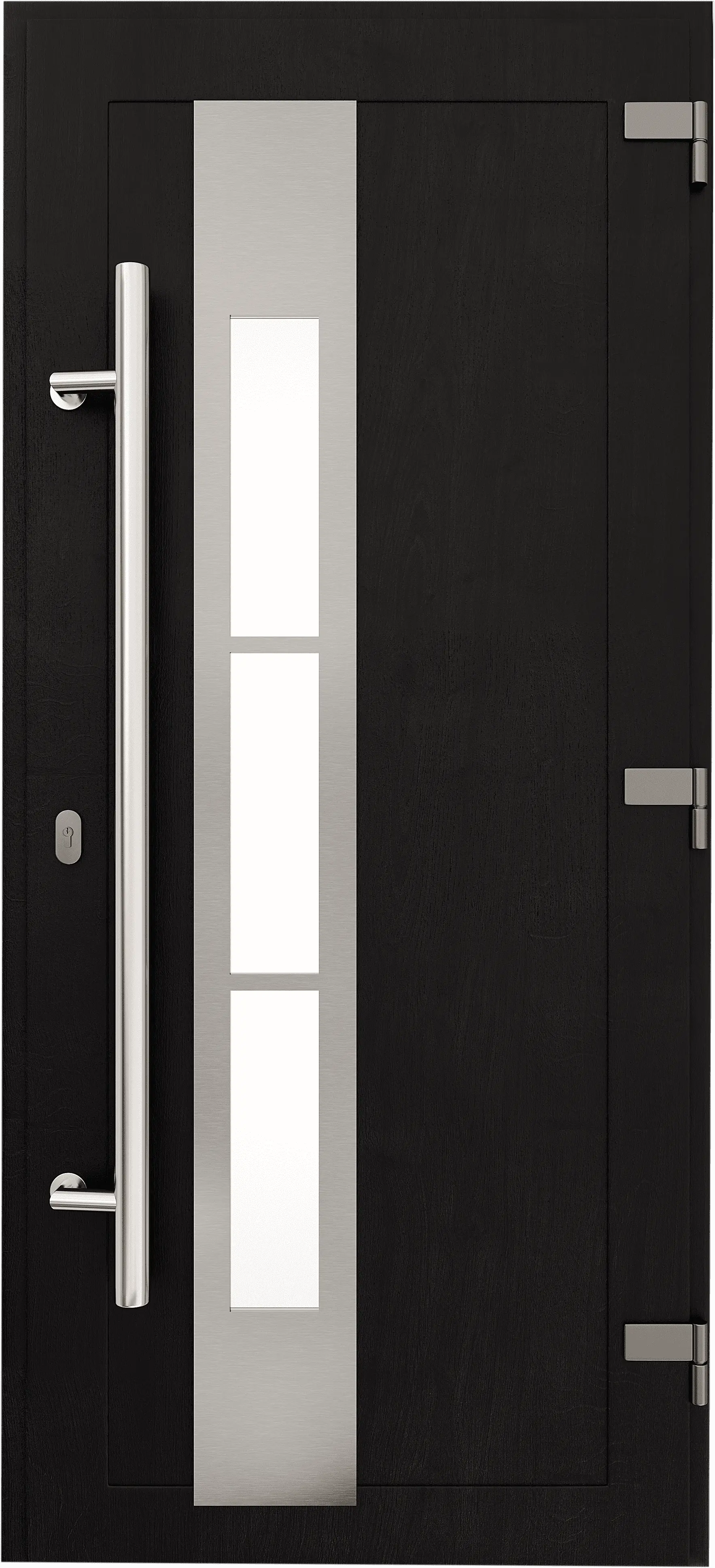 Puerta de PVC en acabado wengué para entrada de vivienda en Valencia