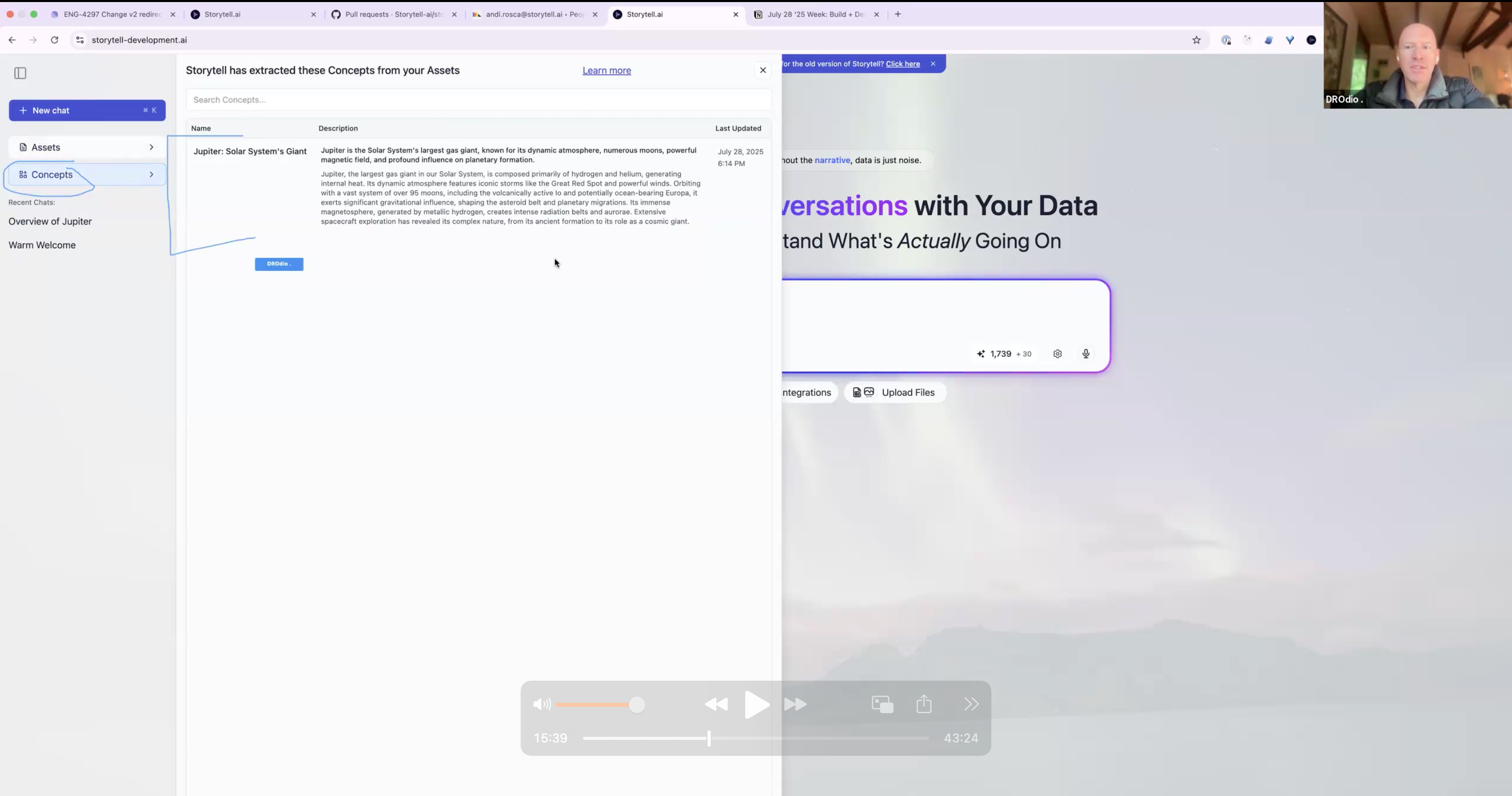 New in Storytell: New chat continuity, improved asset visibility, and streamlined scope