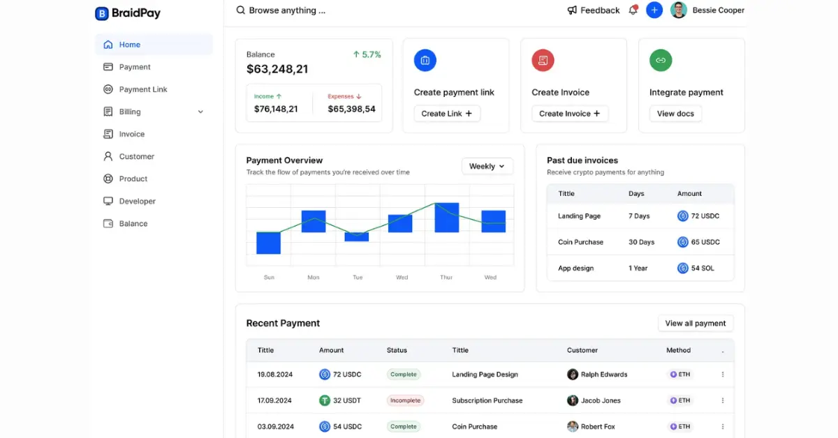 BraidPay Dashboard