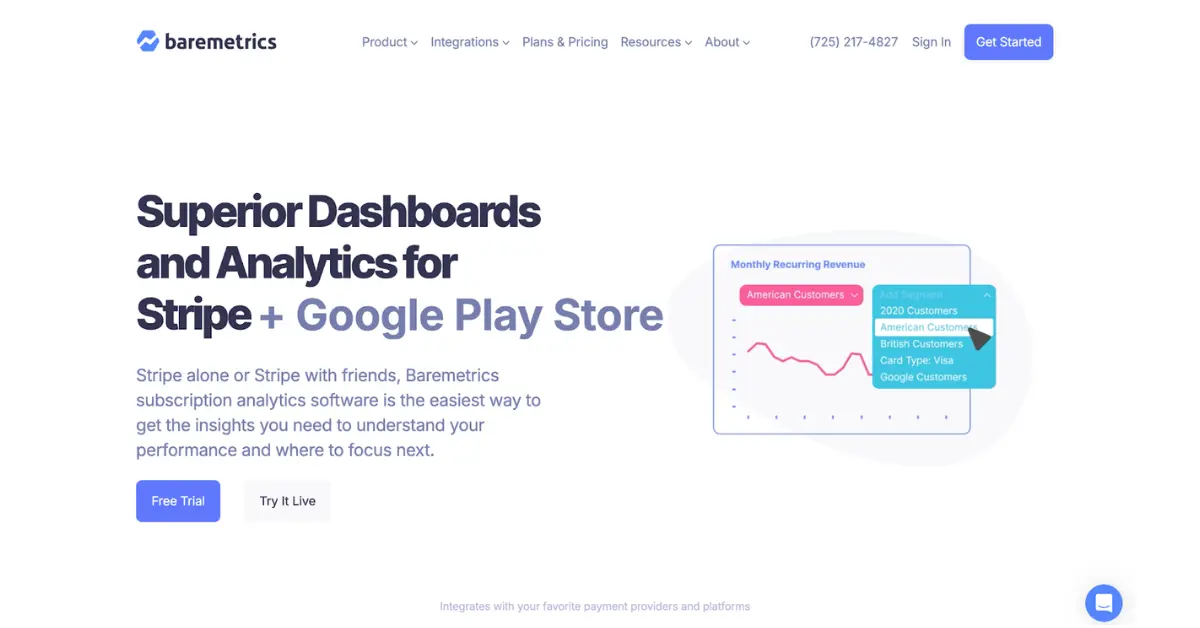 Monthly Recurring Revenue (MRR) Dashboard
