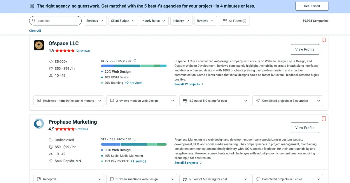 How We Selected the Top 15 Web Design Agencies