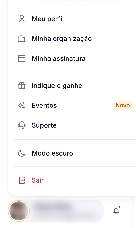 Open the account menu