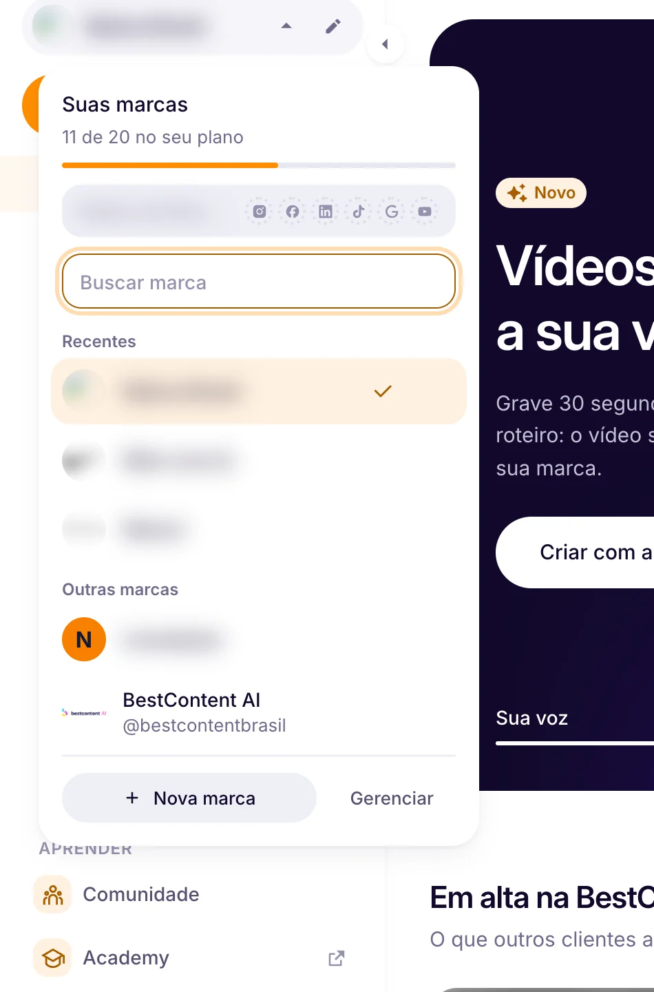 Open the brand picker