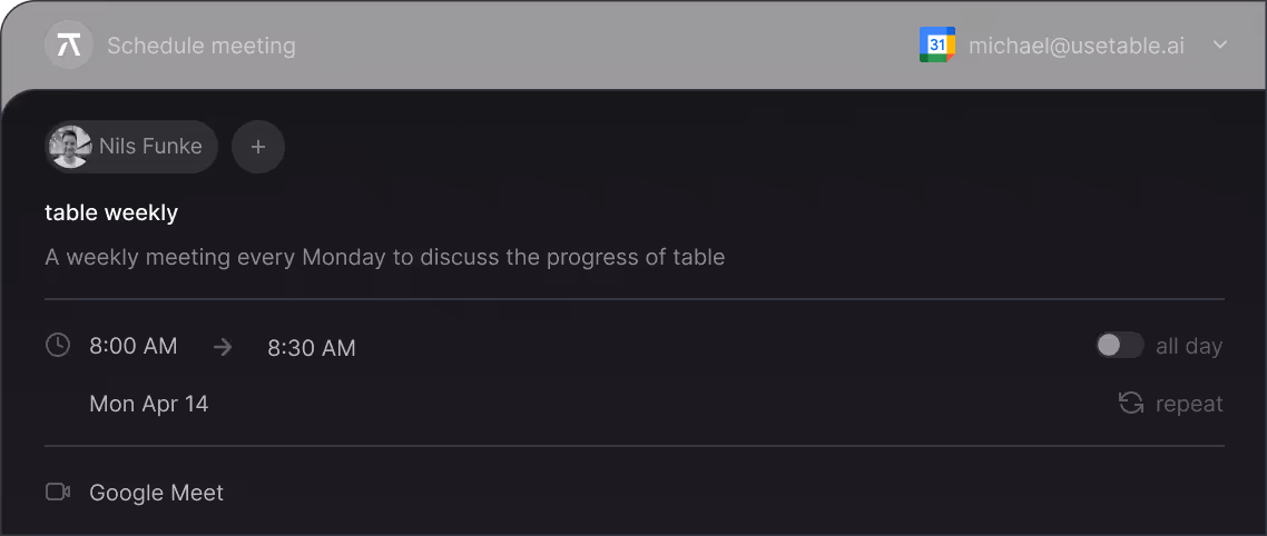scheduling meetings
