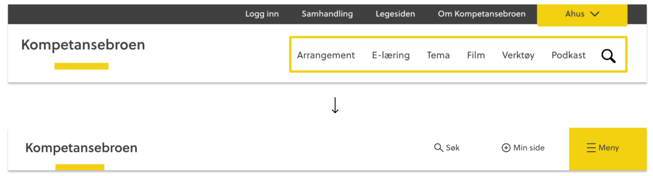 A screenshot of what the menu looked like before and how it looks like now.