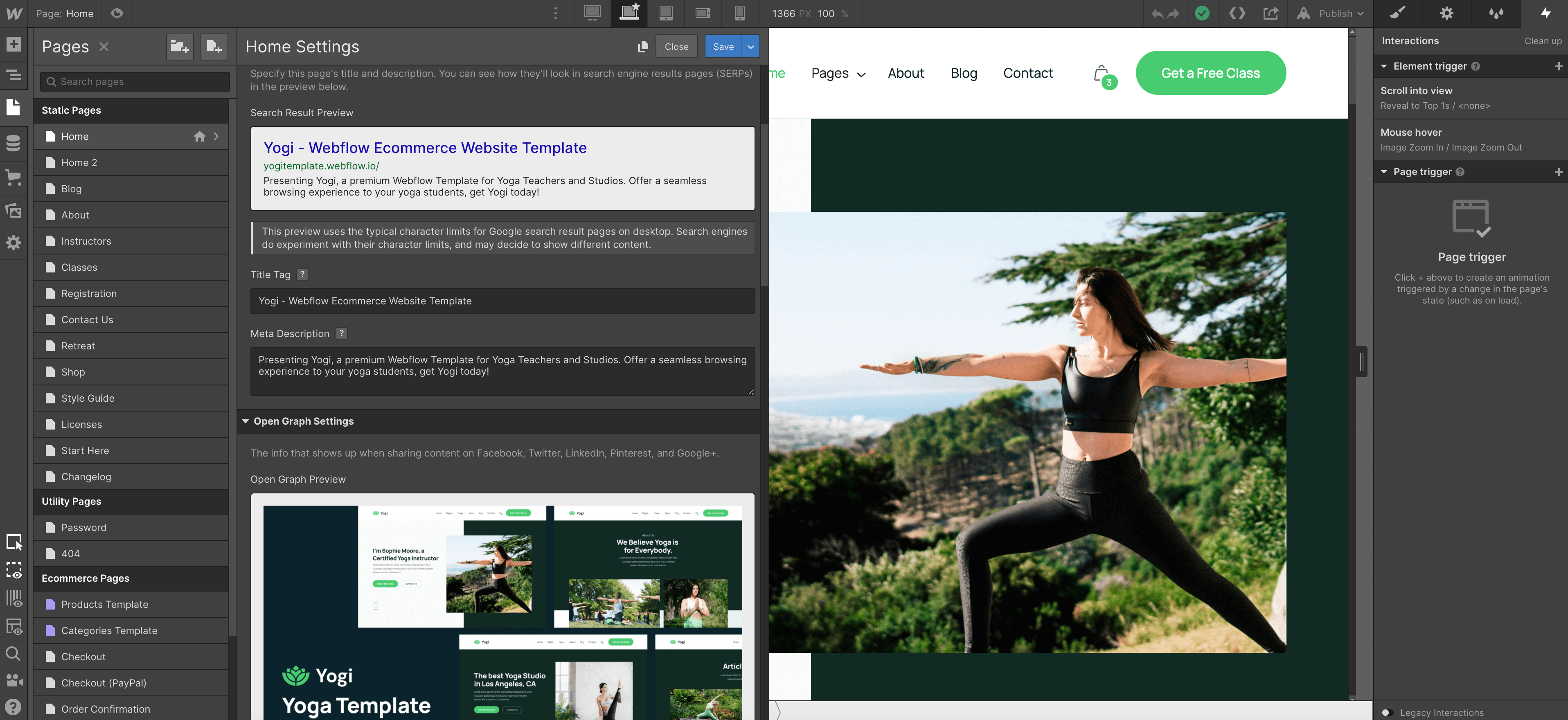 SEO - Yogi Webflow Template