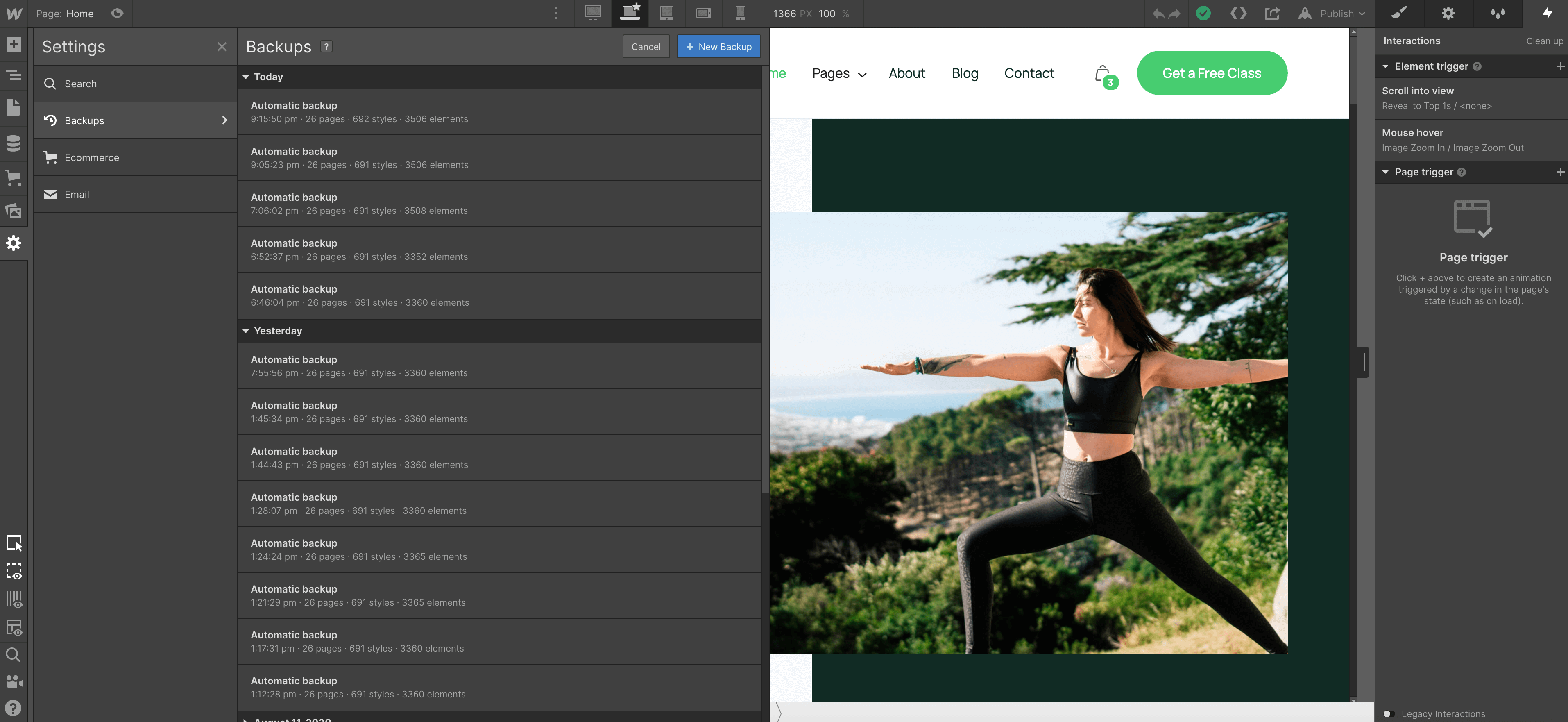 Backups - Yogi Webflow Template