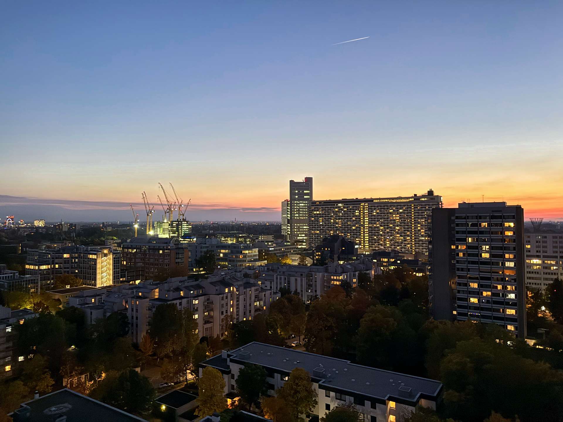 °Aussicht von der Loggia bei Dämmerung