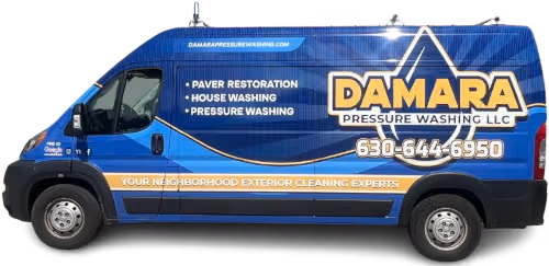Branded pressure washing service van
