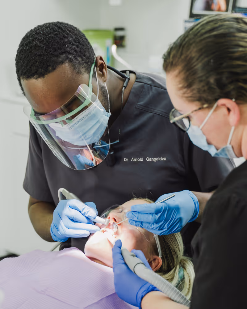 Dentist with nurse