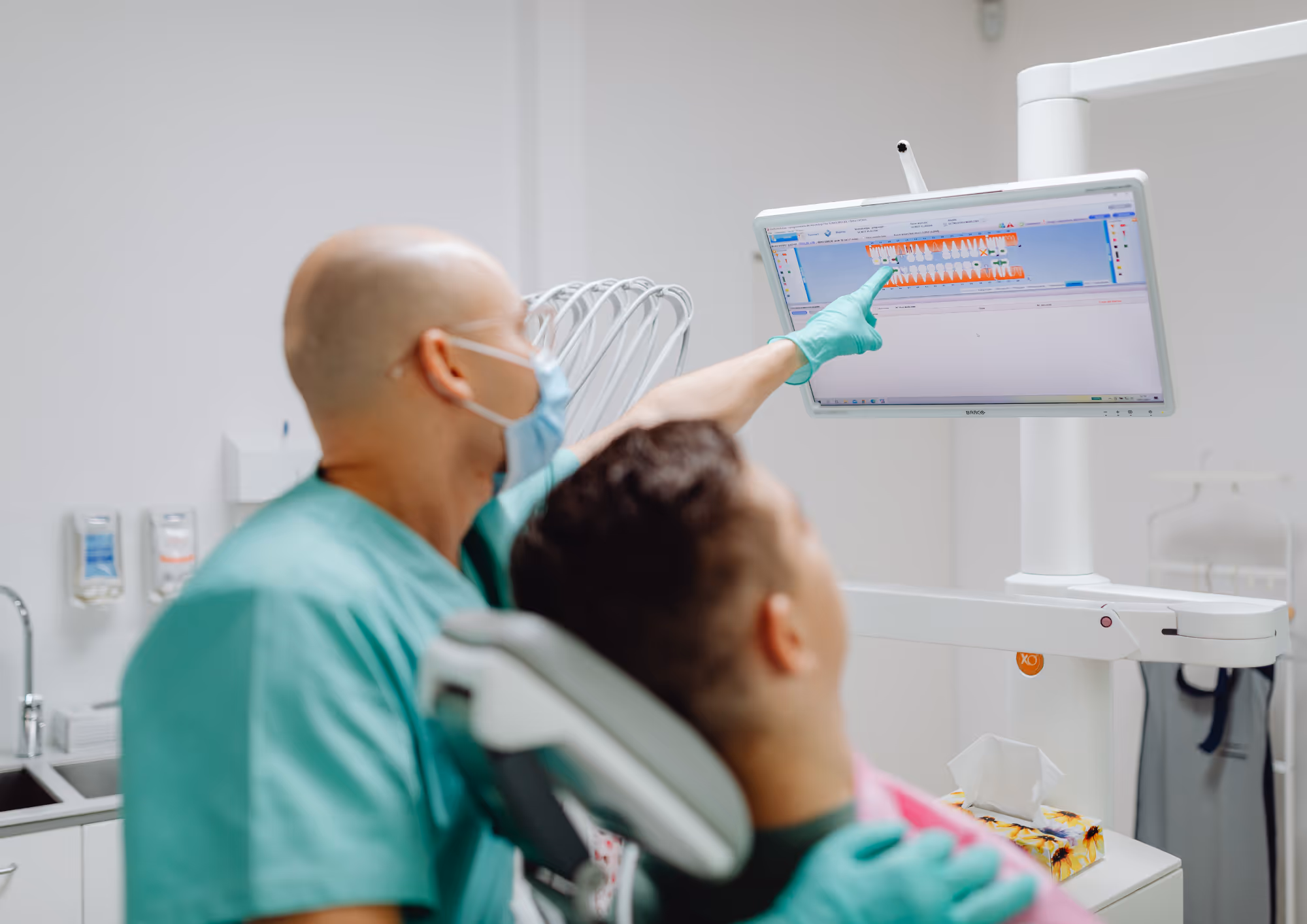 Dentist and patient