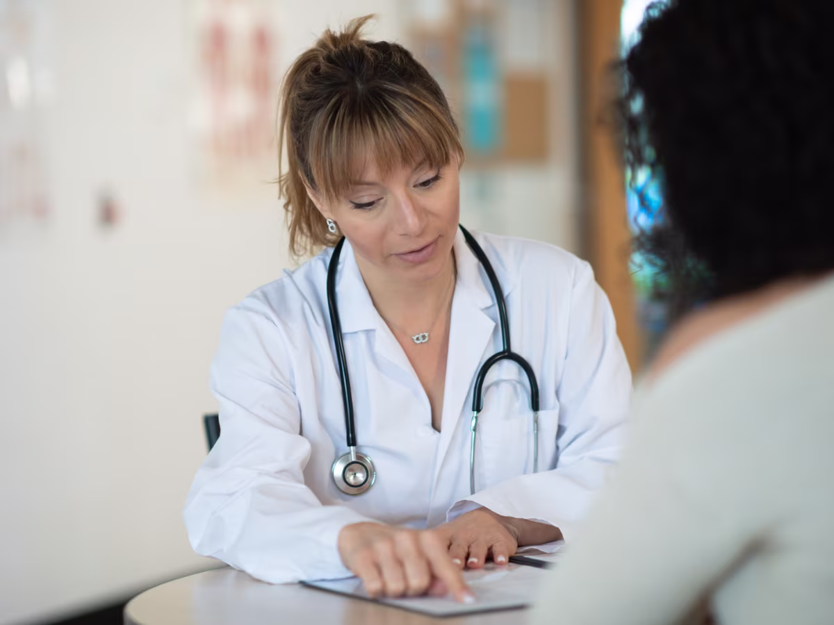 doctor talking to patient