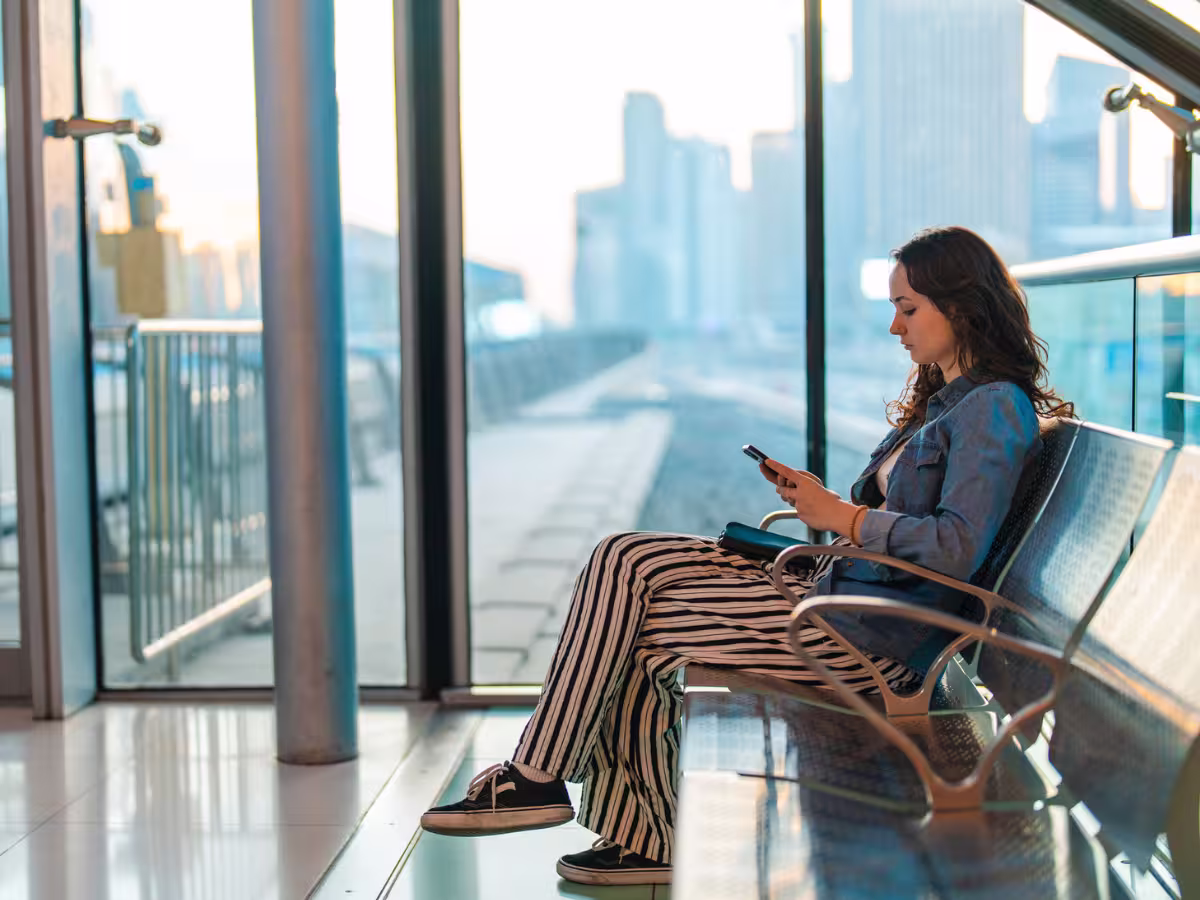 woman sitting on bench